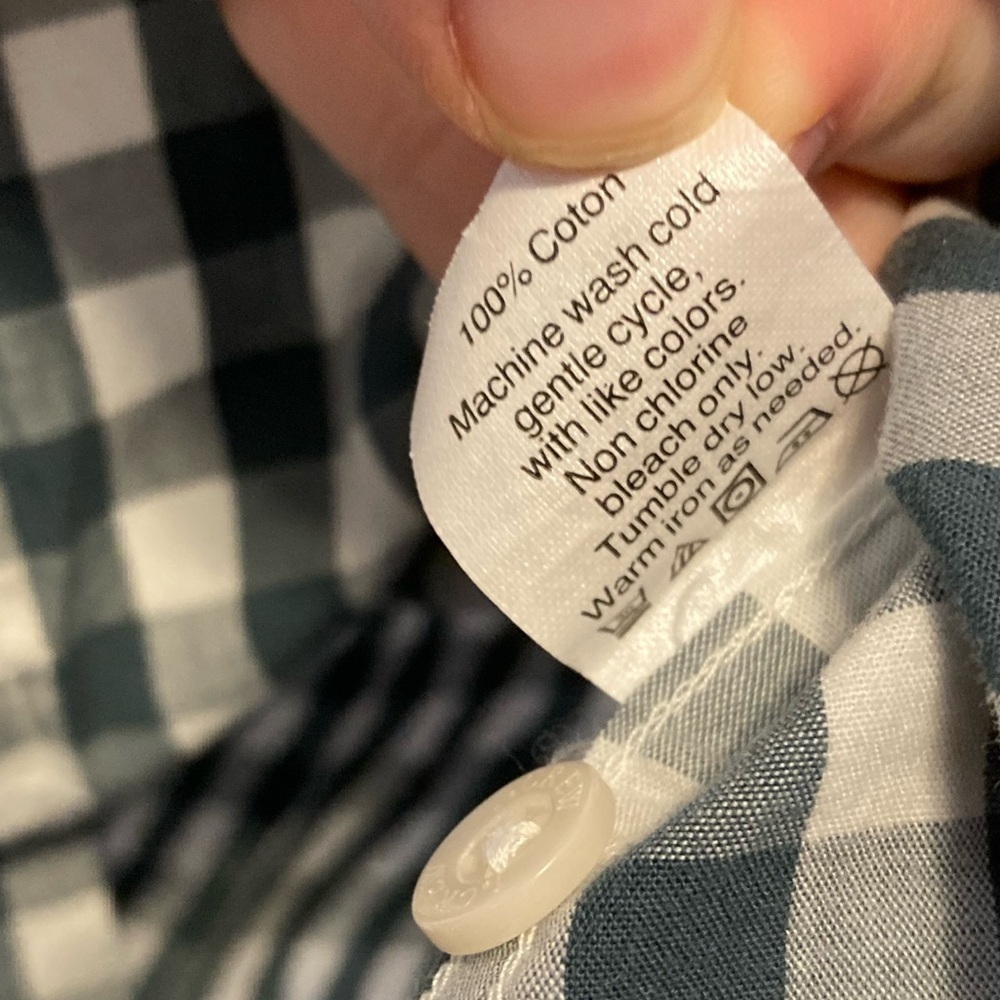 Men’s J.Crew Gingham Blue And White Button Down Shirt Size Large - Picture 8 of 8